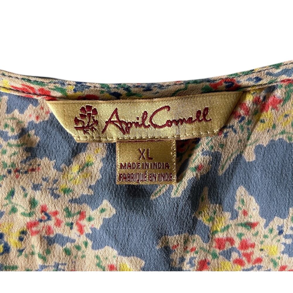 Vintage‎ April Cornell Women’s Size XL Front Tie Gatsby Midi Floral Print Dress - Picture 6 of 7